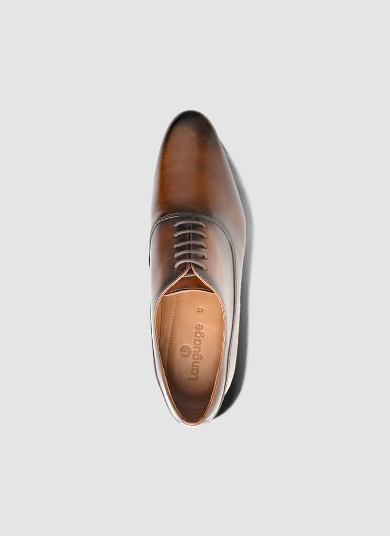 Language Shoes-Men-Scott Oxford-Premium Leather-Brown Colour-Formal Shoe