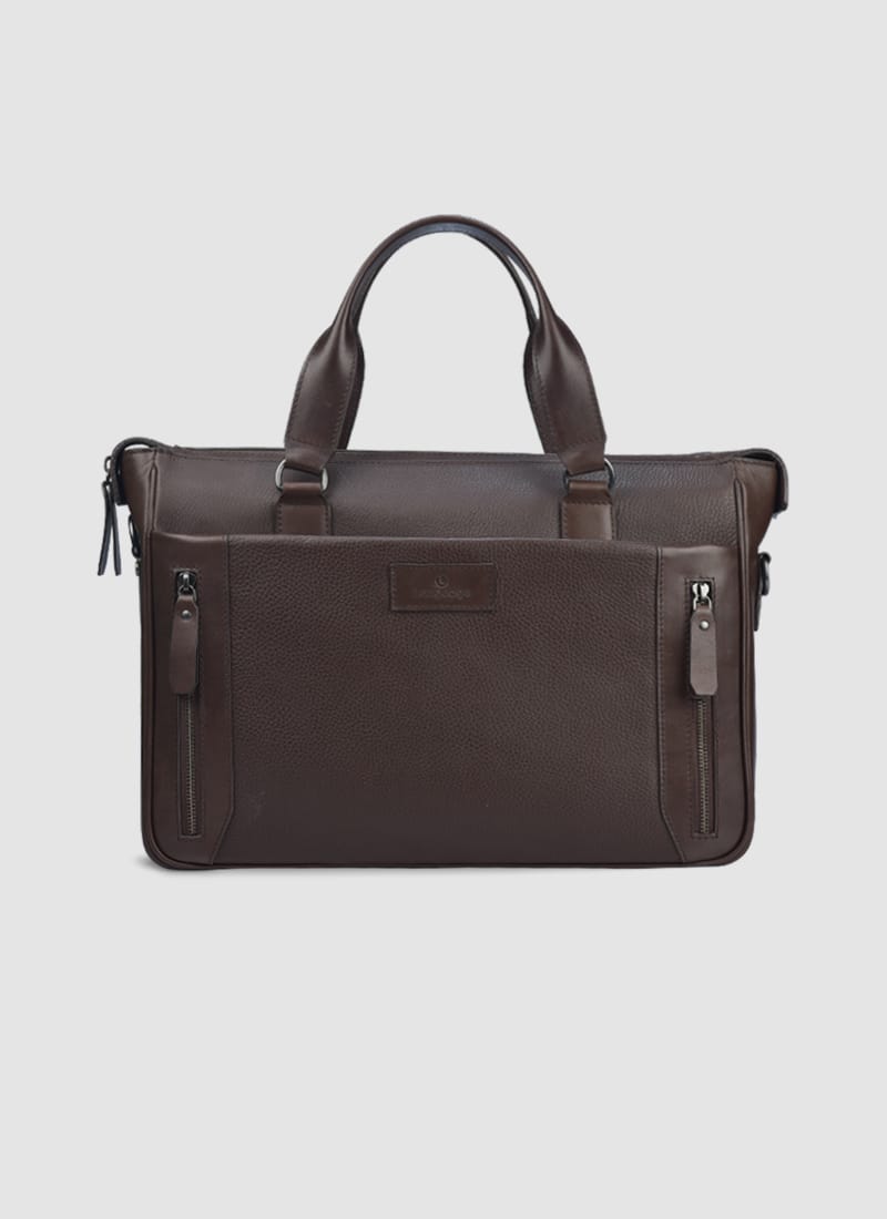 Language Shoes-Men-Mexico Laptop Bag-Premium Leather-Brown Colour-Leather Accessories