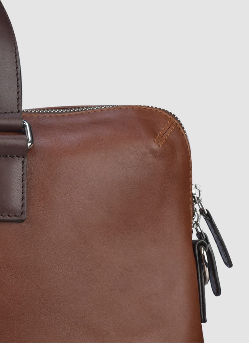 Language Shoes-Men-Bonzo Laptop Bag-Premium Leather-Brown Colour-Leather Accessories