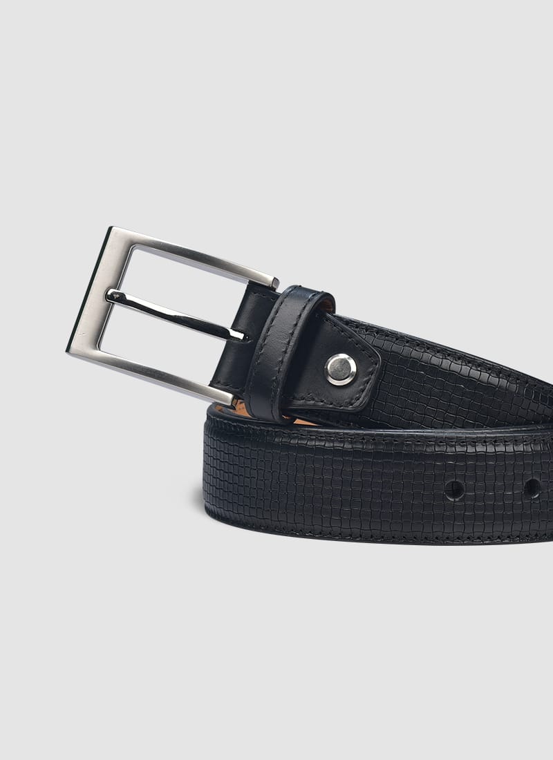 Language Shoes-Men-Brik Belt-Premium Leather-Black Colour-Belt