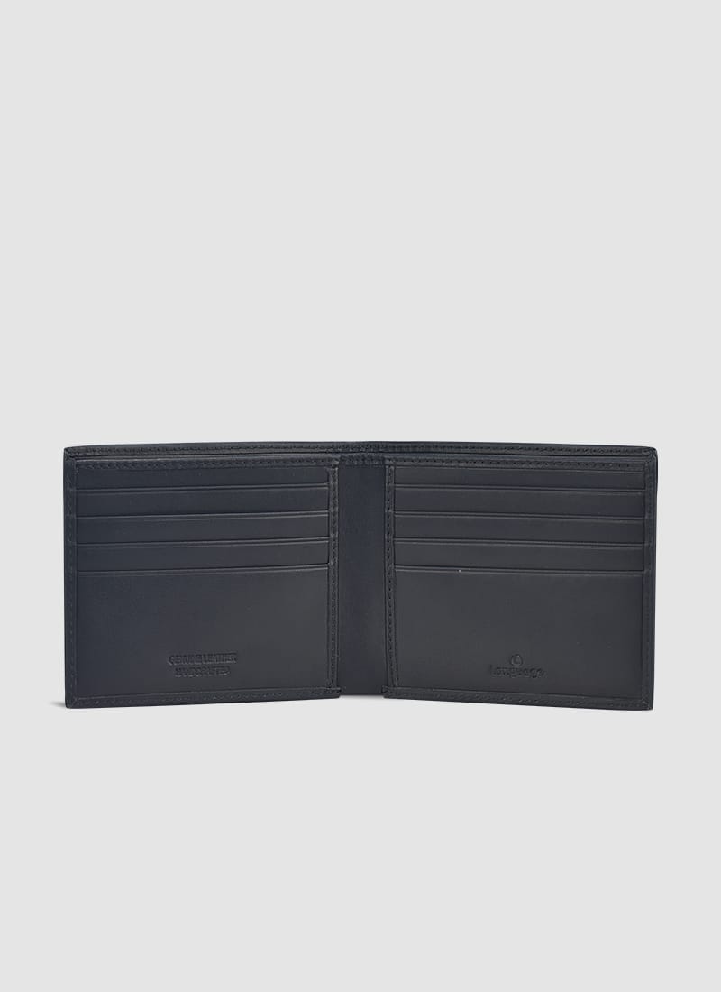 Language Shoes-Men-Jack Bi-fold Wallet-Premium Leather-Black Colour-Leather Accessories