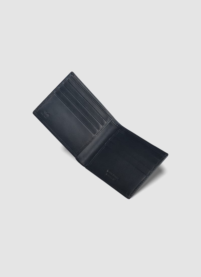 Language Shoes-Men-Shrilk Bi-fold Wallet-Premium Leather-Black Colour-Leather Accessories