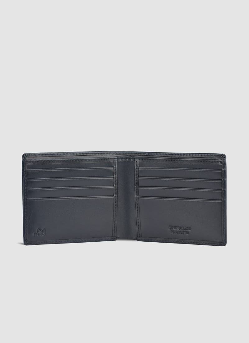 Language Shoes-Men-Shrilk Bi-fold Wallet-Premium Leather-Black Colour-Leather Accessories