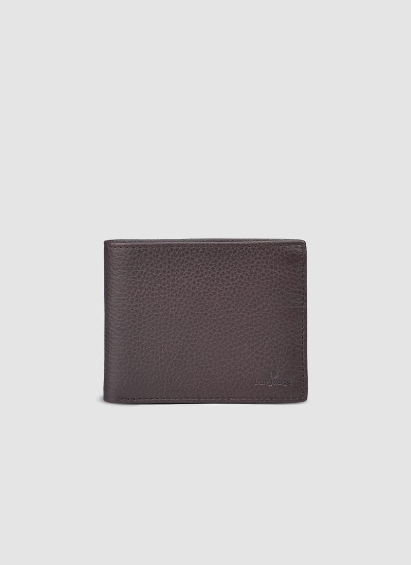 Language Shoes-Men-Thomas Bi-fold Wallet-Premium Leather-Brown Colour-Leather Accessories