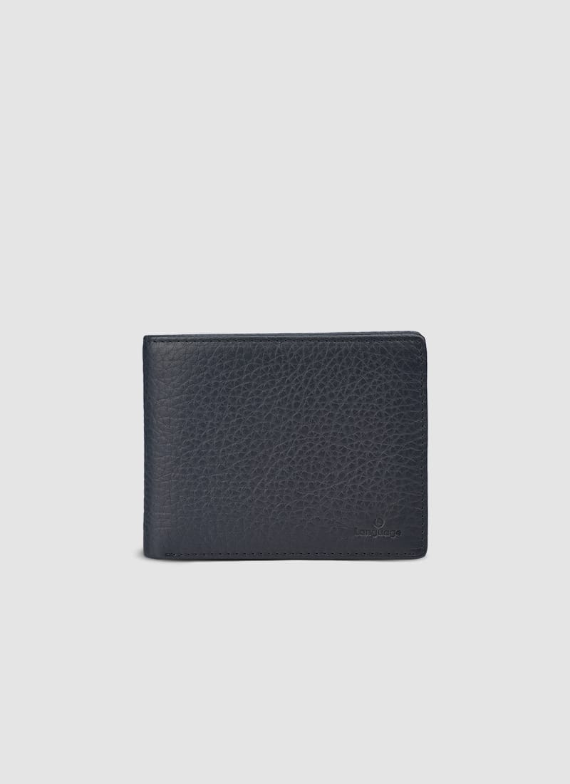 Language Shoes-Men-Gordon Bi-fold Wallet-Premium Leather-Black Colour-Leather Accessories