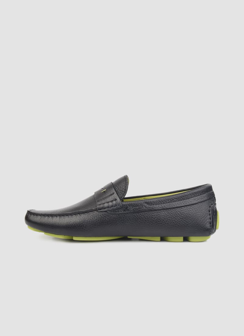 Language Shoes-Men-Ares Driver-Premium Leather-Black Colour-Casual Shoe