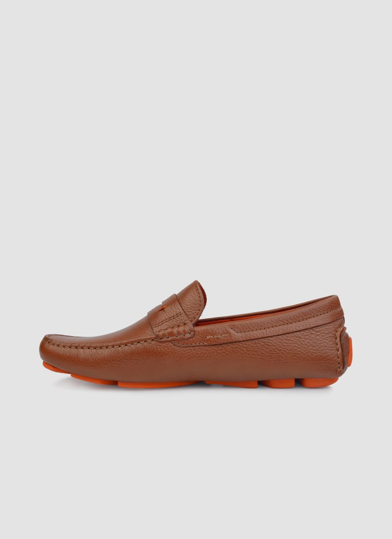 Language Shoes-Men-Ares Driver-Premium Leather-Tan Colour-Casual Shoe