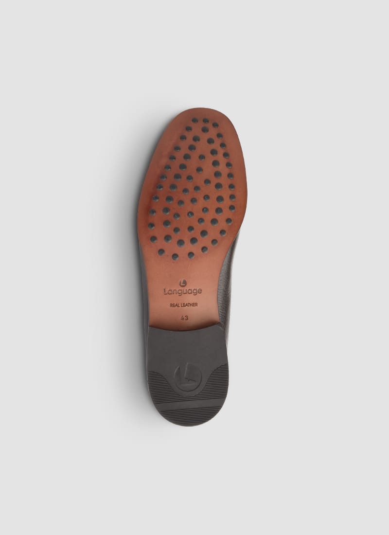 Language Shoes-Men-Eurus Moccasin-Deerskin Leather-Brown Colour-Formal Shoe