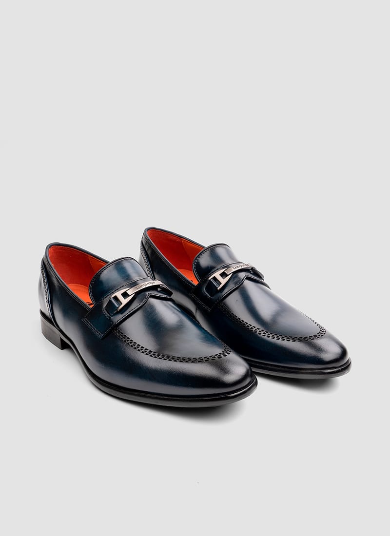 Language Shoes-Men-Bruno Loafer-Premium Leather-Navy Colour-Formal Shoe