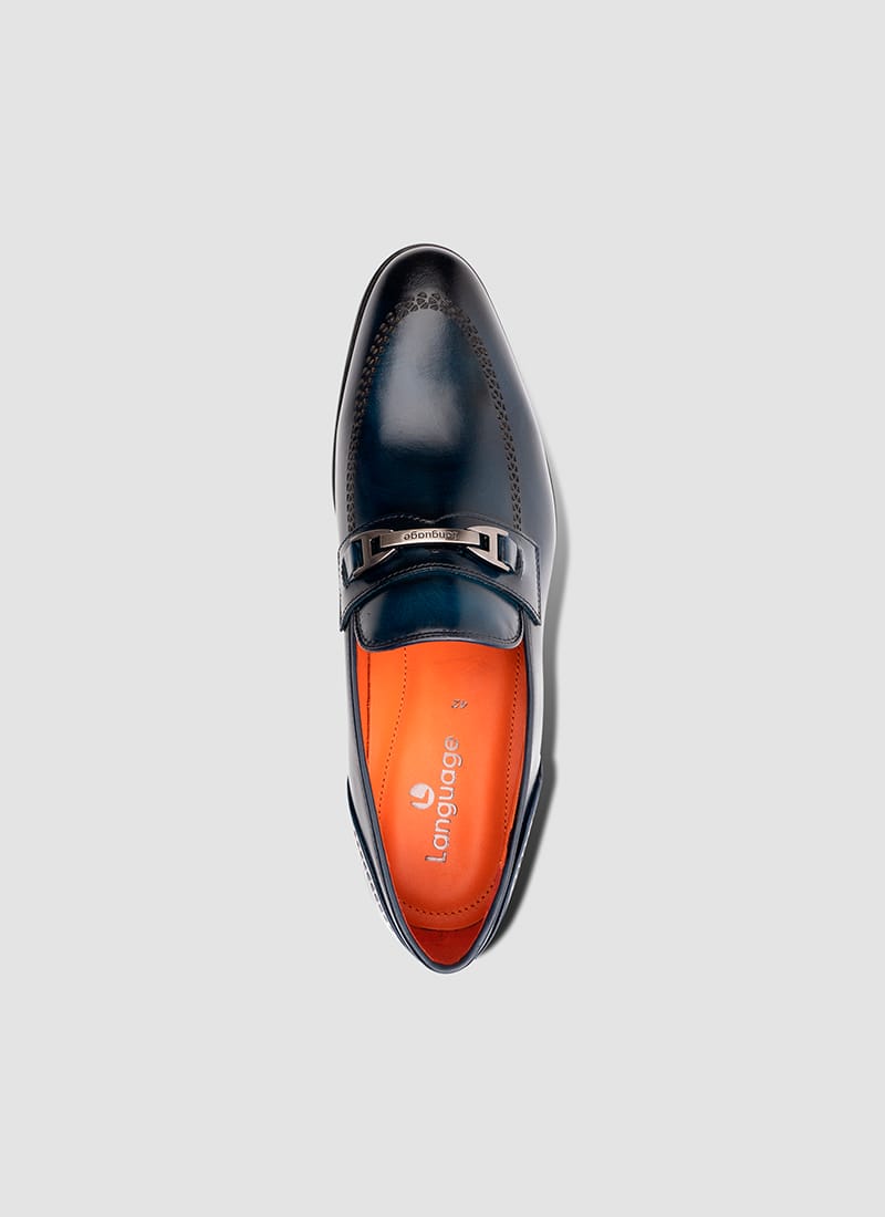 Language Shoes-Men-Bruno Loafer-Premium Leather-Navy Colour-Formal Shoe