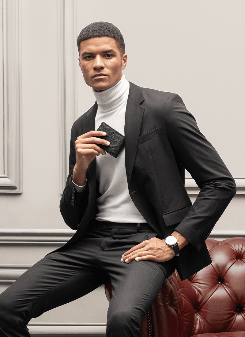 Language shoes-Men-Zadeb-Premium Leather-Black Colour-Wallet