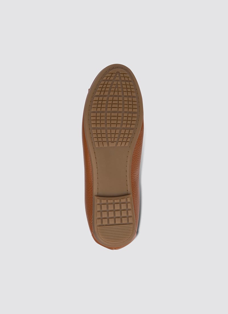 Language Shoes-Women-Calliope Ballerina-Premium Leather-Tan Colour-Formal Shoe