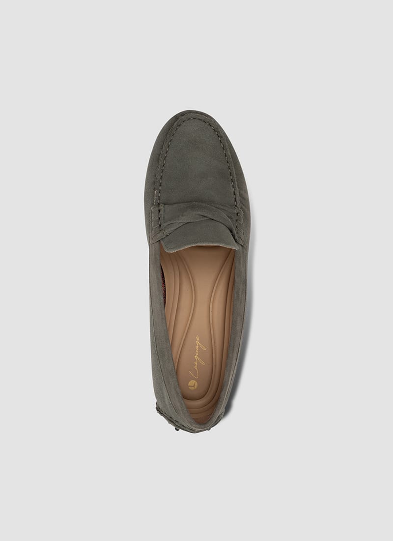 Language Shoes-Women-Bia Moccasin-Premium Leather-Sage Colour-Formal Shoe