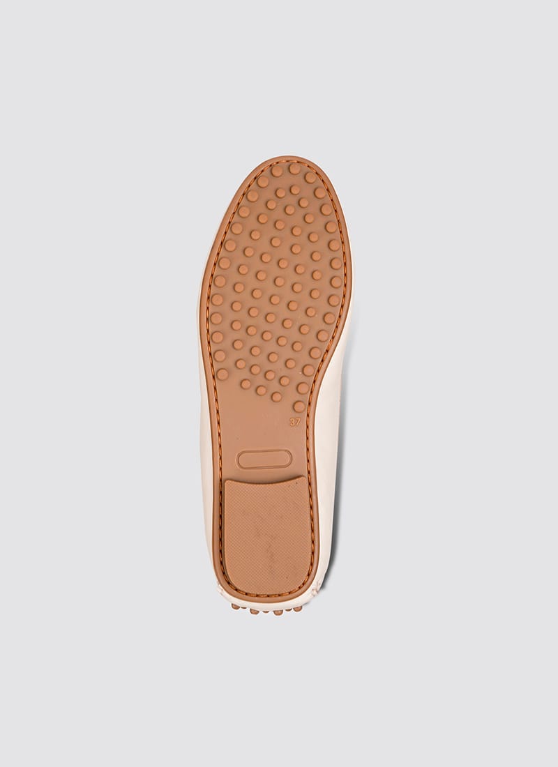 Language Shoes-Women-Artemis Moccasin-Premium Leather-Ecru Colour-Formal Shoe
#color_ecru