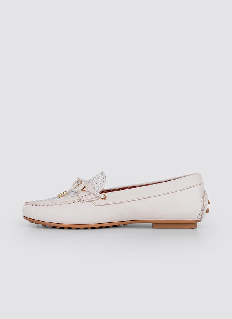 Language Shoes-Women-Artemis Moccasin-Premium Leather-Ecru Colour-Formal Shoe
#color_ecru