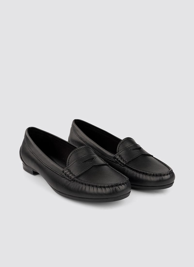 Language Shoes-Women-Selene Moccasin-Premium Leather-Black Colour-Formal Shoe
#color_black