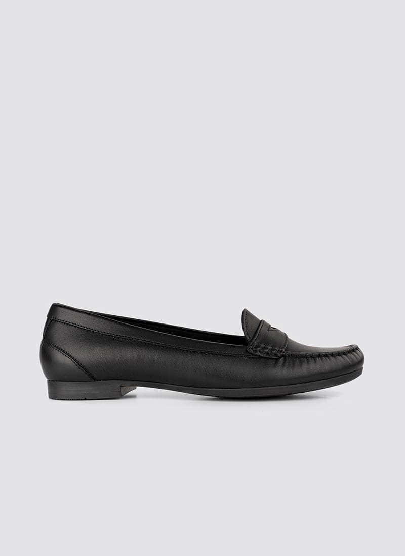 Language Shoes-Women-Selene Moccasin-Premium Leather-Black Colour-Formal Shoe
#color_black