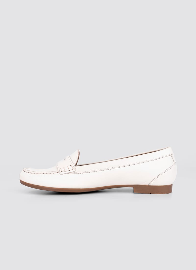 Language Shoes-Women-Selene Moccasin-Premium Leather-Ecru Colour-Formal Shoe