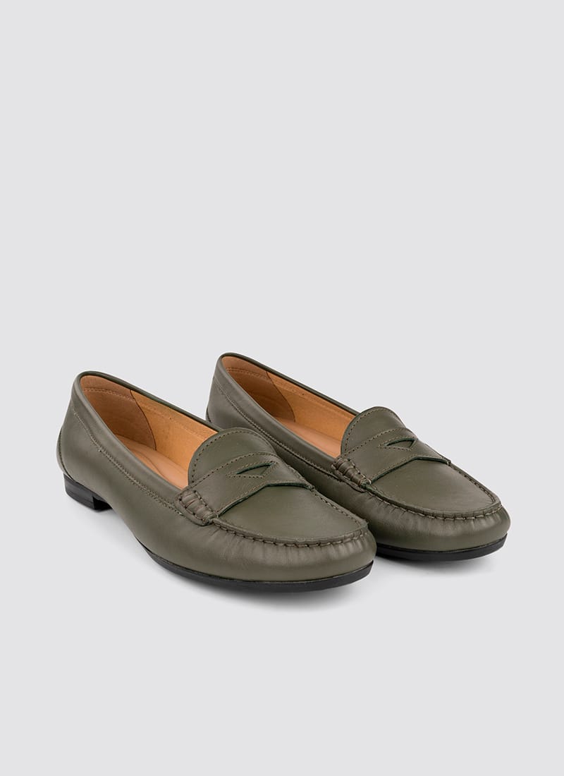 Language Shoes-Women-Selene Moccasin-Premium Leather-Sage Colour-Formal Shoe
#color_sage