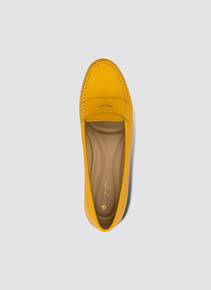 Language Shoes-Women-Selene Moccasin-Premium Leather-Senape Colour-Formal Shoe
