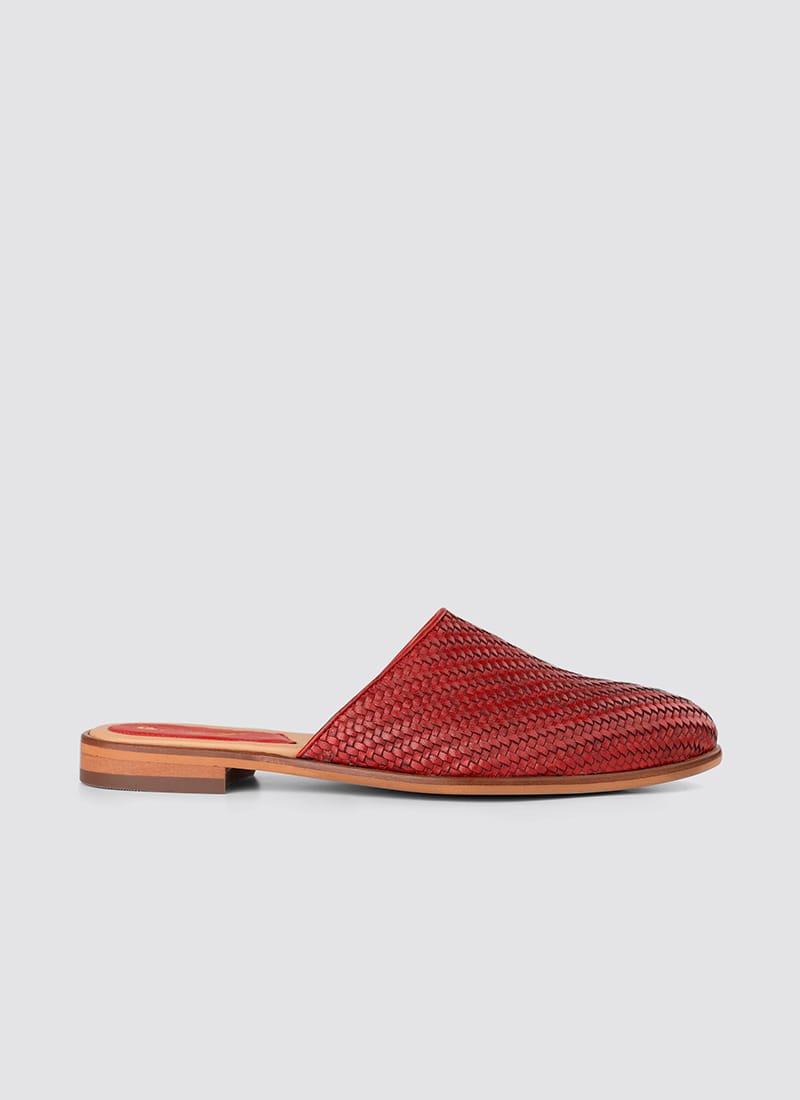 Language Shoes-Women-Eos Mule-Premium Leather-Red Colour-Sandal