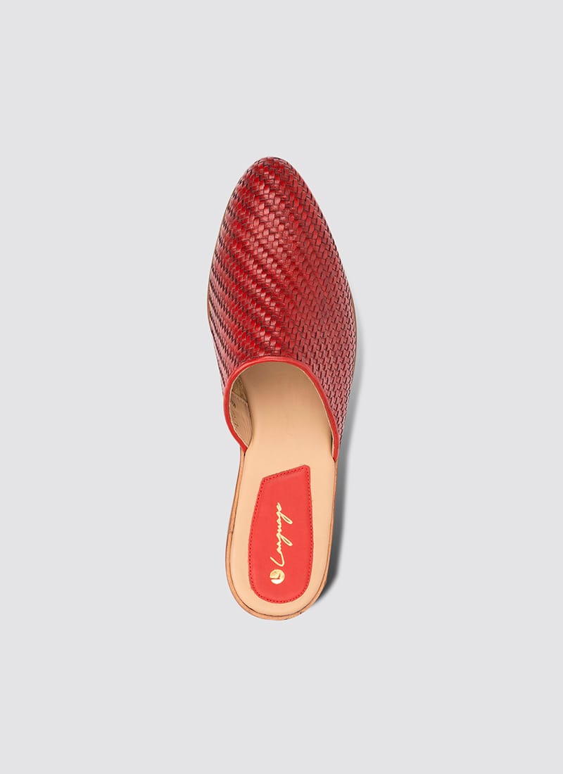 Language Shoes-Women-Eos Mule-Premium Leather-Red Colour-Sandal