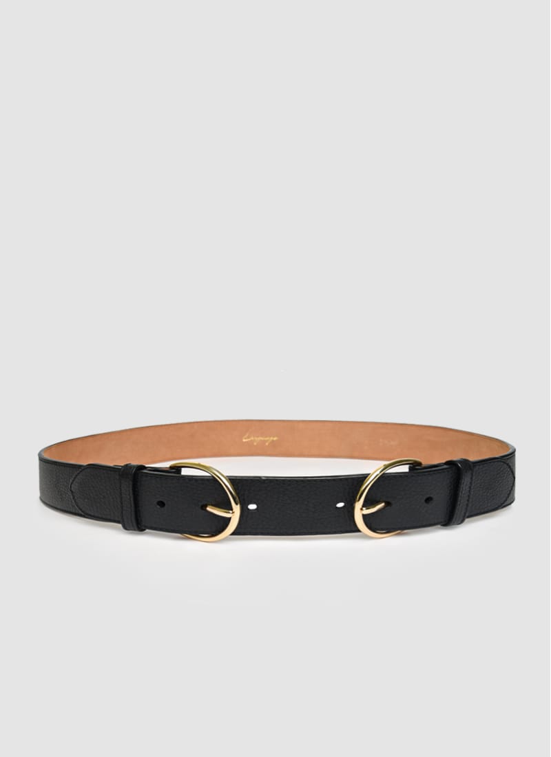 Language Shoes-Women-Georgia Belt-Premium Leather-Black Colour-Belt