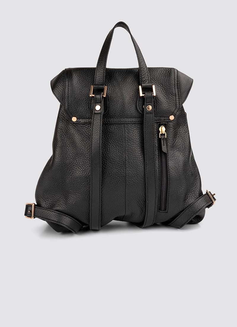 Language Shoes-Women-Oyester Backpack-Premium Leather-Black Colour-Leather Accessories
#color_black