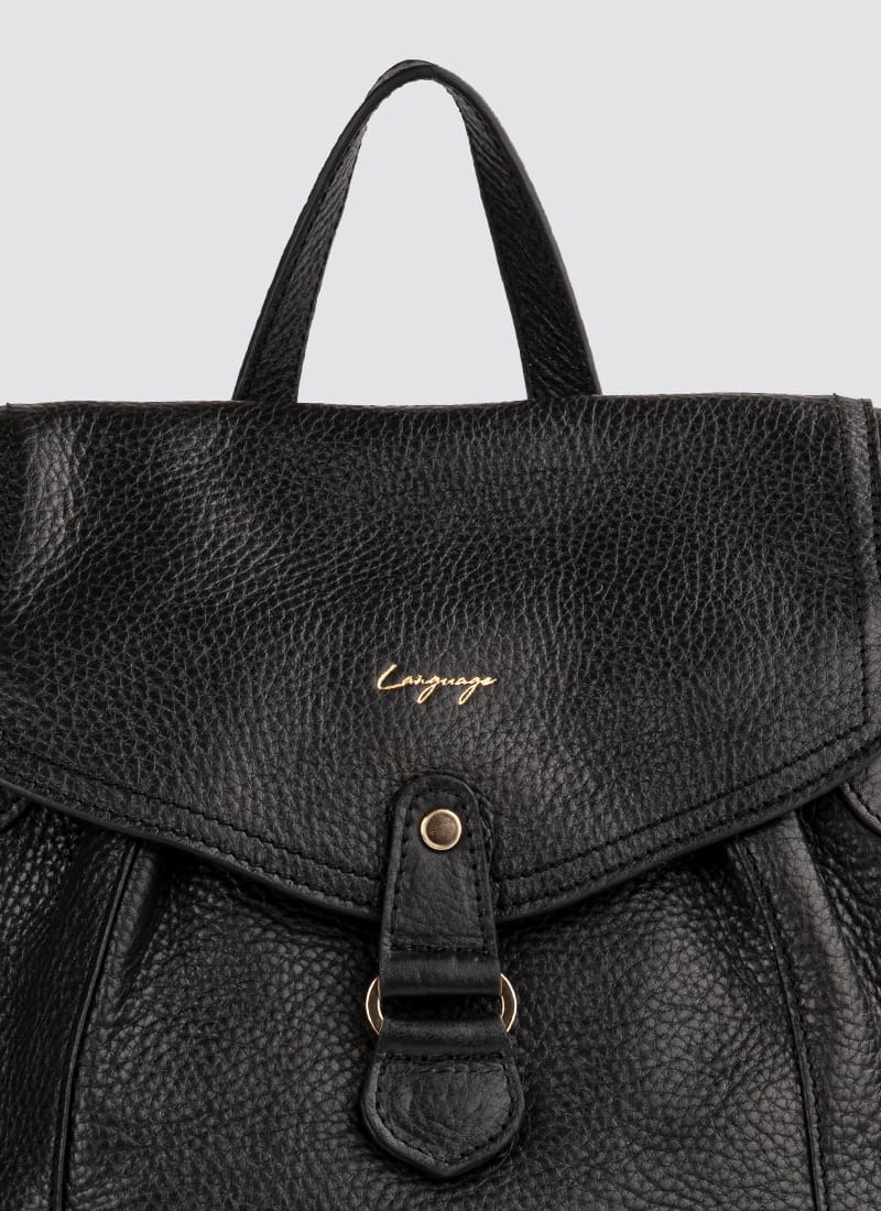 Language Shoes-Women-Oyester Backpack-Premium Leather-Black Colour-Leather Accessories
#color_black