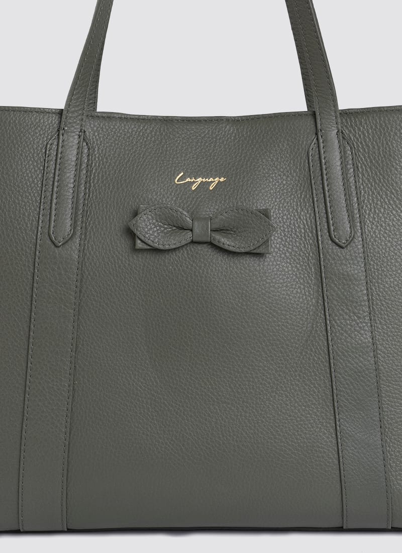 Language Shoes-Women-Amethyst Tote-Premium Leather-Sage Colour-Leather Accessories