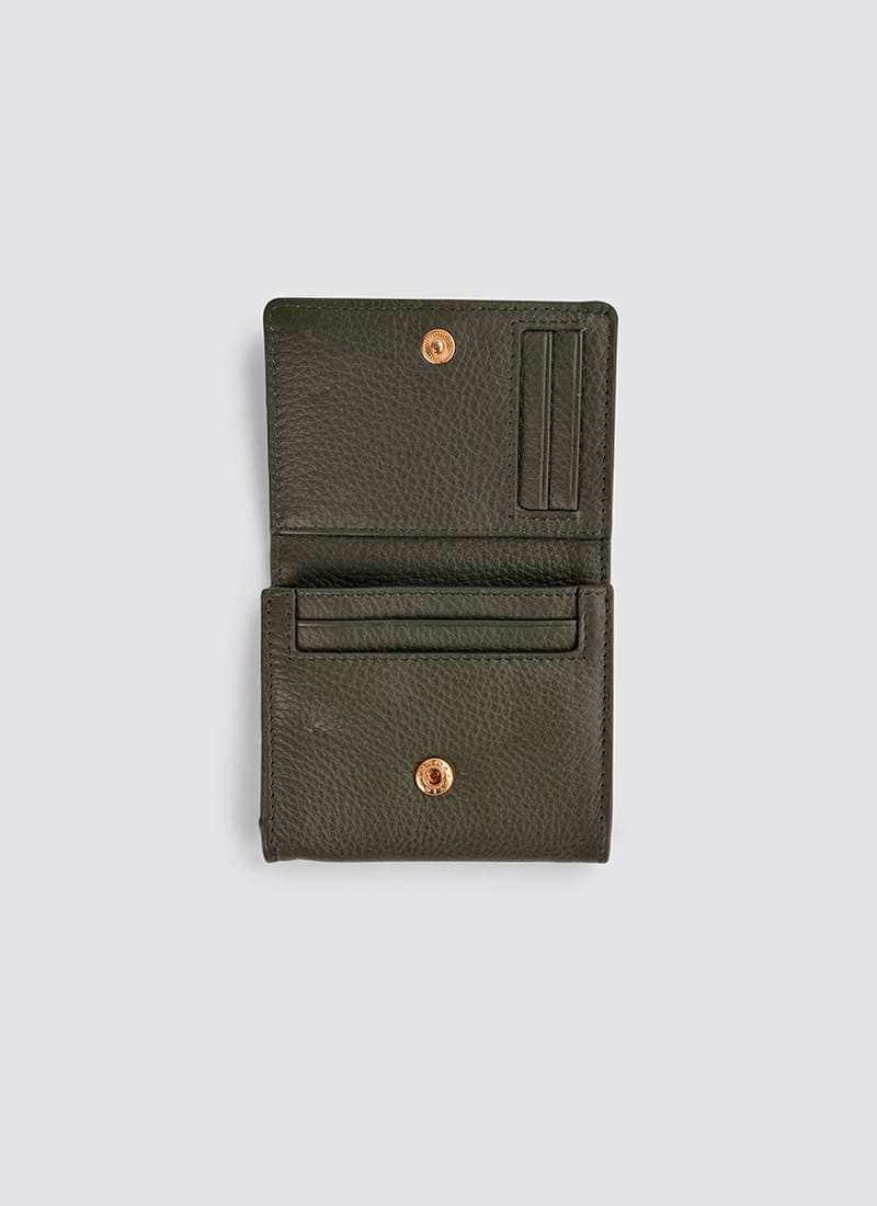 Language Shoes-Women-Siena Wallet-Premium Leather-Sage Colour-Leather Accessories
#color_sage