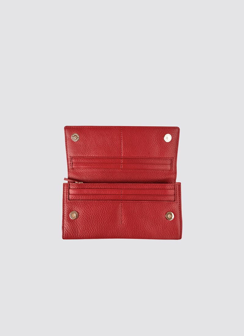 Language Shoes-Women-Onyx Long Wallet-Premium Leather-Red Colour-Leather Accessories
#color_red