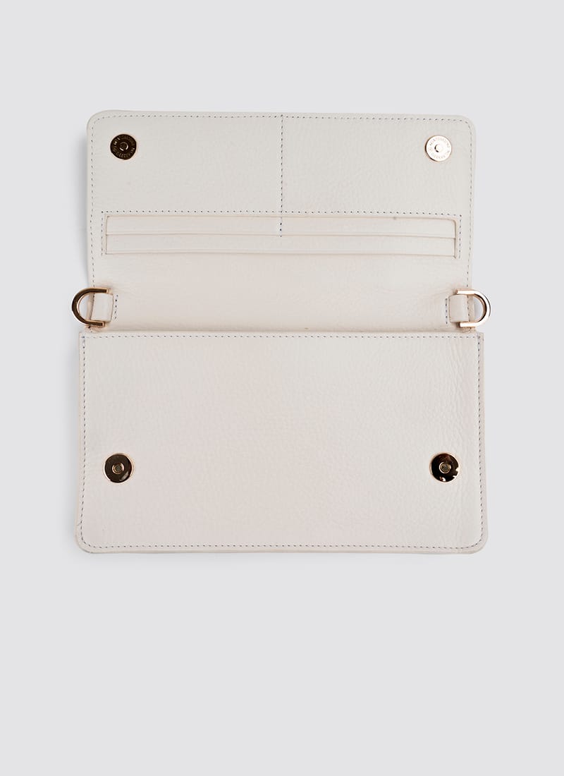 Language Shoes-Women-Carol Wallet on Chain-Premium Leather-Ecru Colour-Leather Accessories
#color_ecru