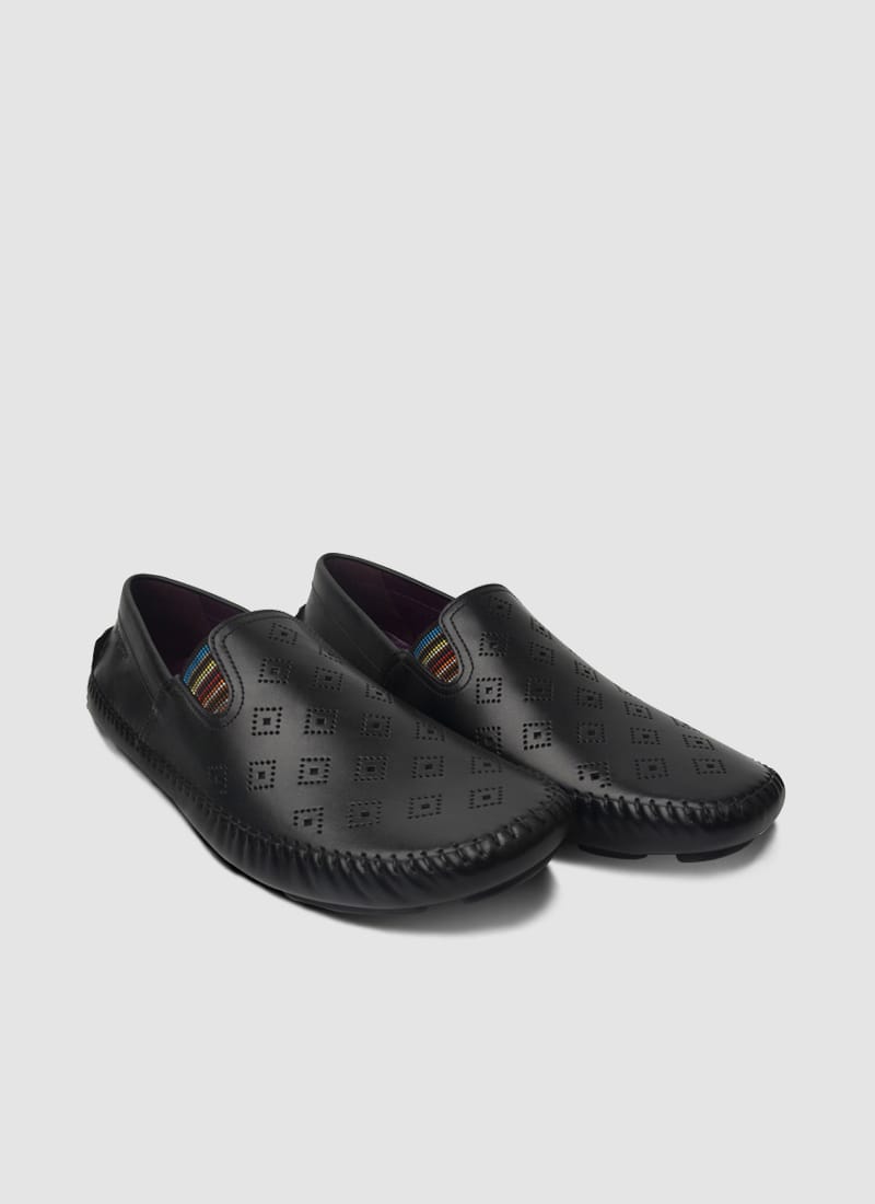 Language Shoes-Men-Drake Driver-Premium Leather-Black Colour-Casual Shoe