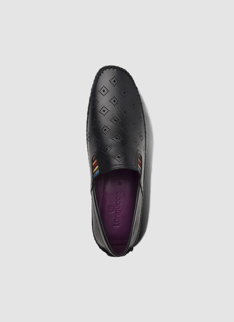 Language Shoes-Men-Drake Driver-Premium Leather-Black Colour-Casual Shoe