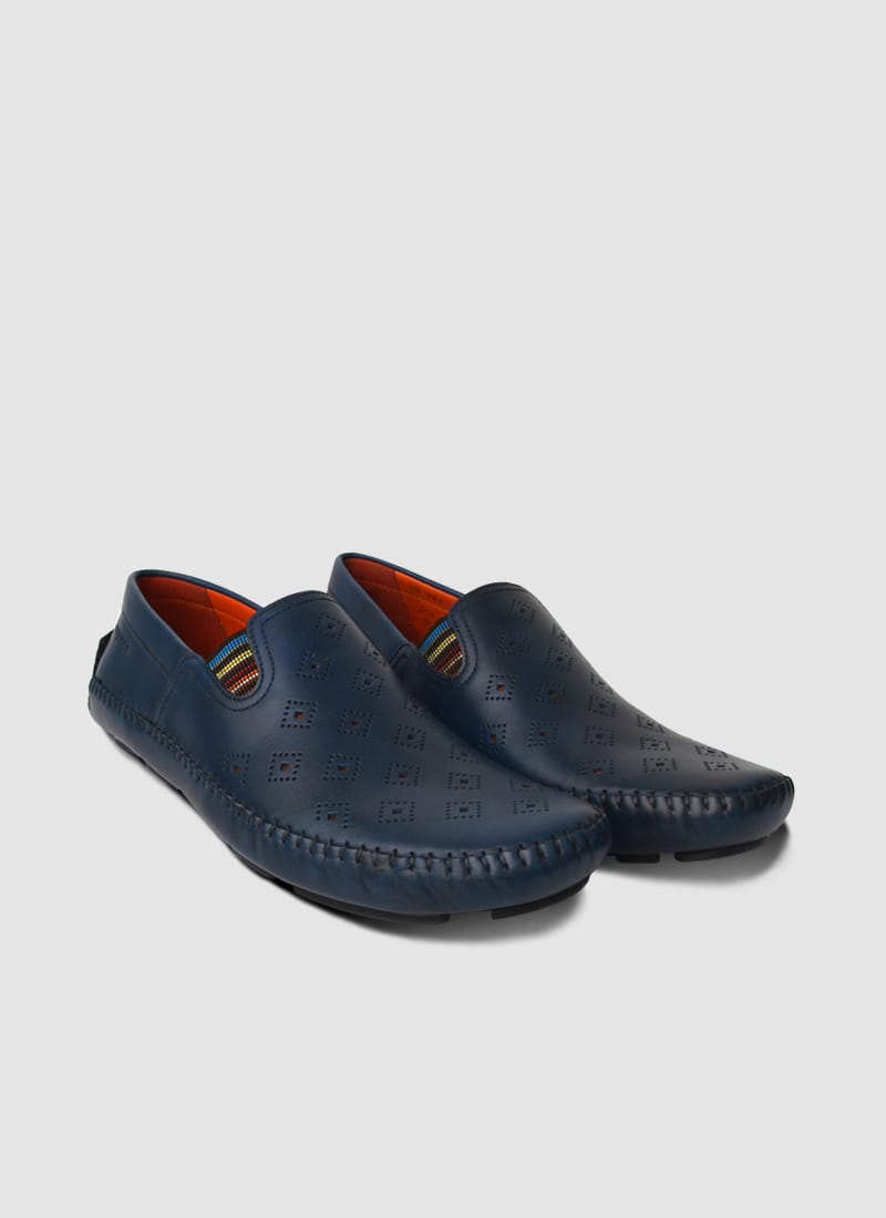 Language Shoes-Men-Drake Driver-Premium Leather-Navy Colour-Casual Shoe