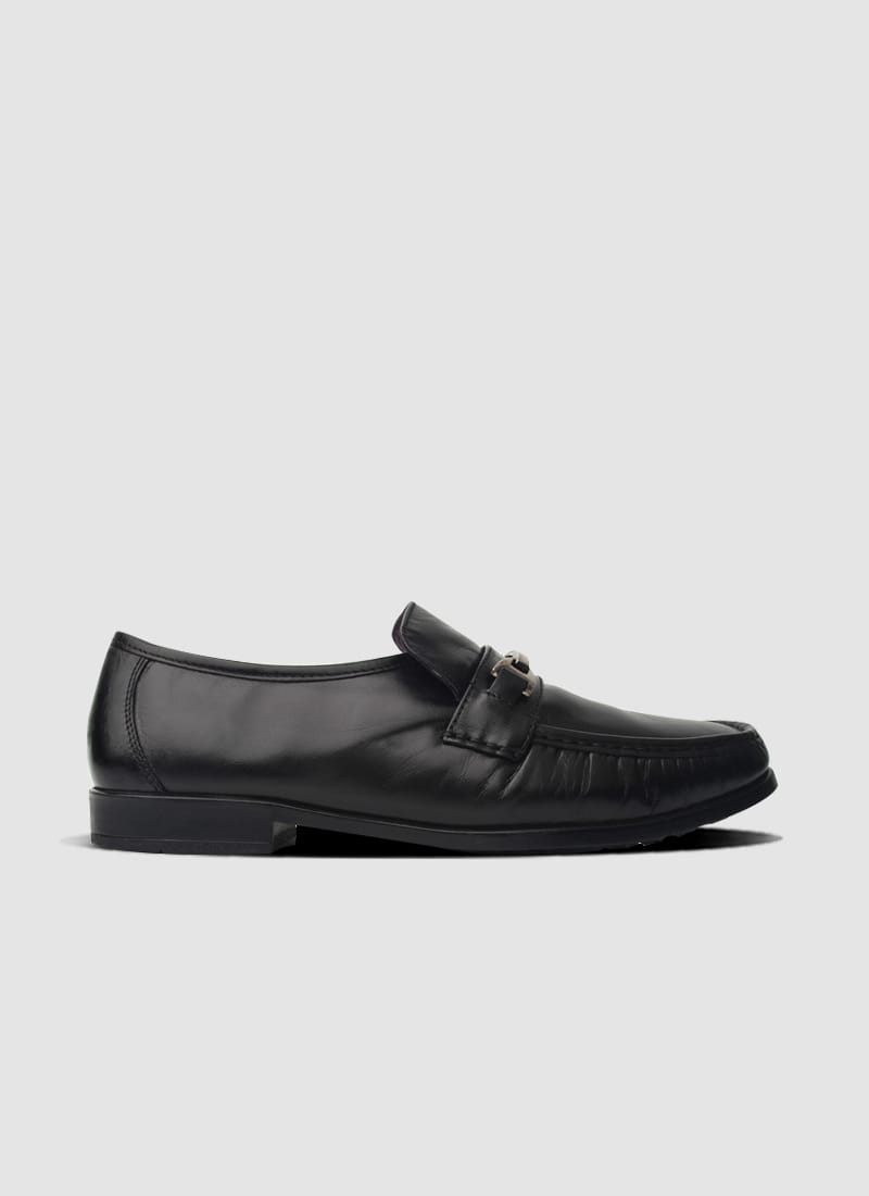 Language Shoes-Men-Franco Moccasin-Premium Leather-Black Colour-Formal Shoe