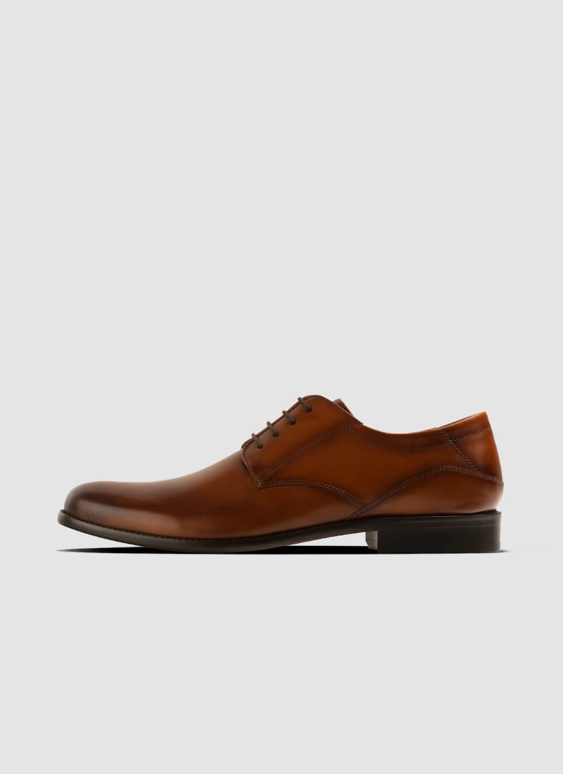 Language Shoes-Men-Rim Derby-Premium Leather-Tan Colour-Formal Shoe