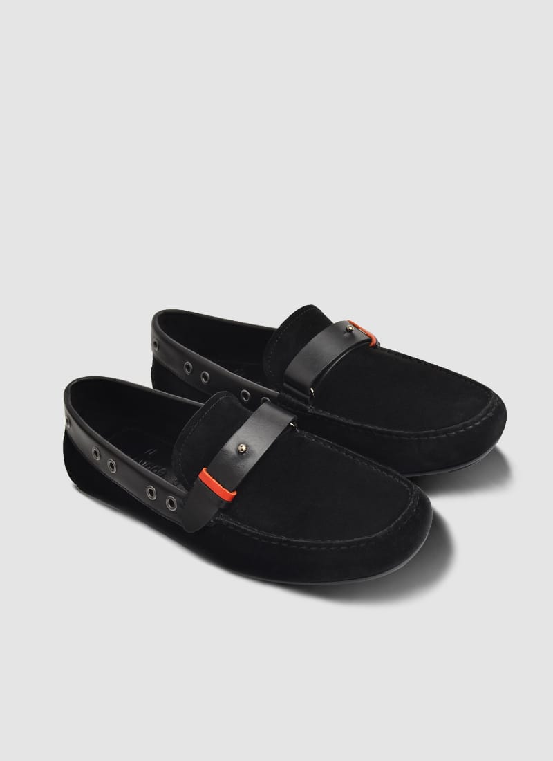 Language Shoes-Men-Reggie Driver-Premium Leather-Black Colour-Casual Shoe