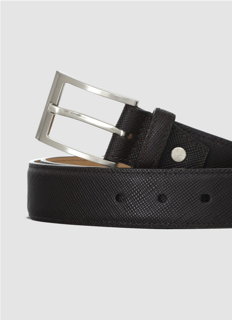 Language Shoes-Men-Lorin Belt-Premium Leather-Dark Brown Colour-Belt