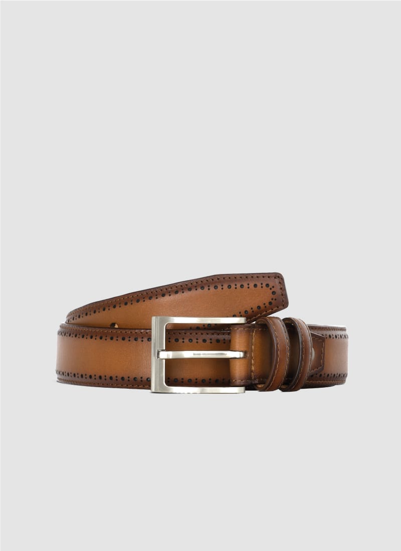 Language Shoes-Men-Roger Belt-Premium Leather-Tan Colour-Belt
