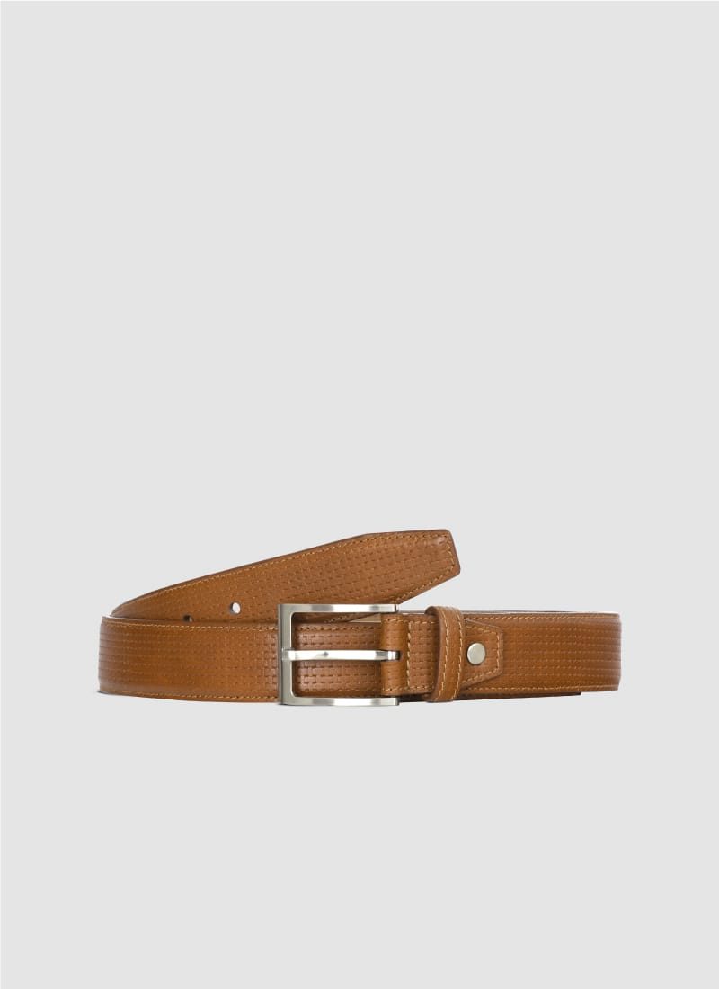 Language Shoes-Men-David Belt-Premium Leather-Tan Colour-Belt