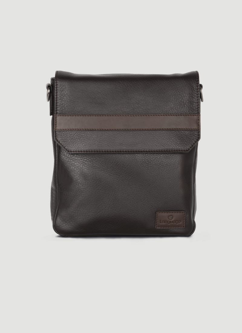 Language Shoes-Men-Seth Cross Body-Premium Leather-Brown Colour-Leather Accessories
