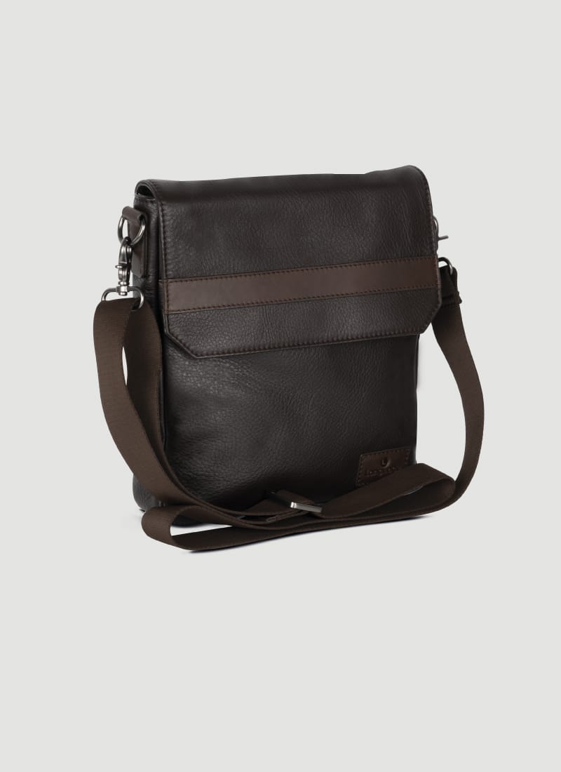 Language Shoes-Men-Seth Cross Body-Premium Leather-Brown Colour-Leather Accessories