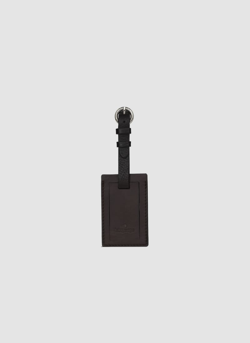 Language Shoes-Men-Nate Luggage Tag-Premium Leather-Brown Colour-Leather Accessories