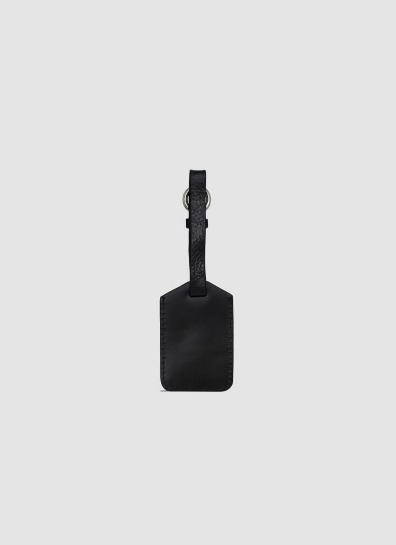 Language Shoes-Men-Charles Luggage Tag-Premium Leather-Black Colour-Leather Accessories