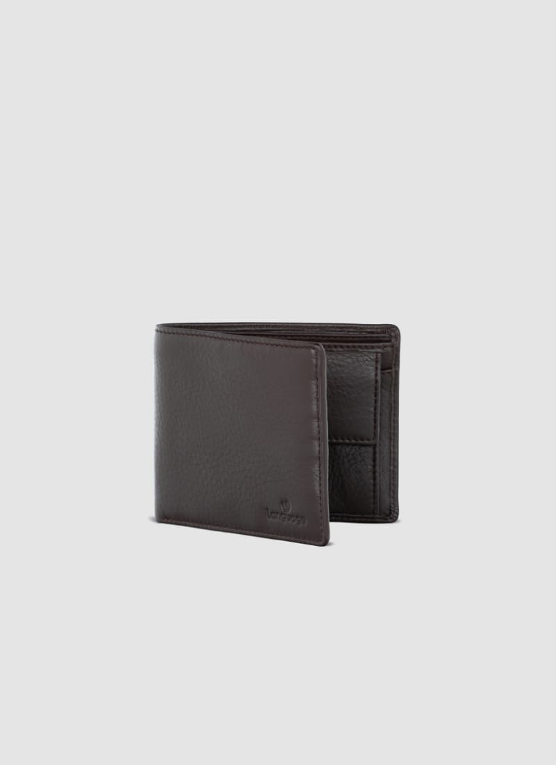 Language Shoes-Men-Juan Milled Coin Wallet-Premium Leather-Brown Colour-Leather Accessories