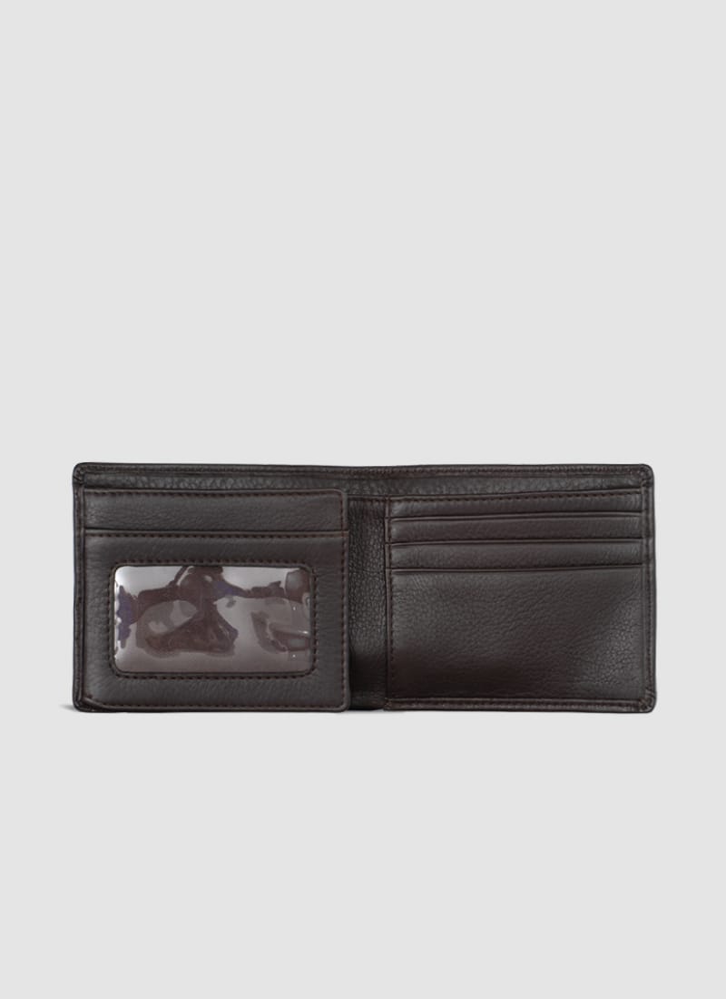 Language Shoes-Men-Dean Bi-fold Wallet-Premium Leather-Brown Colour-Leather Accessories