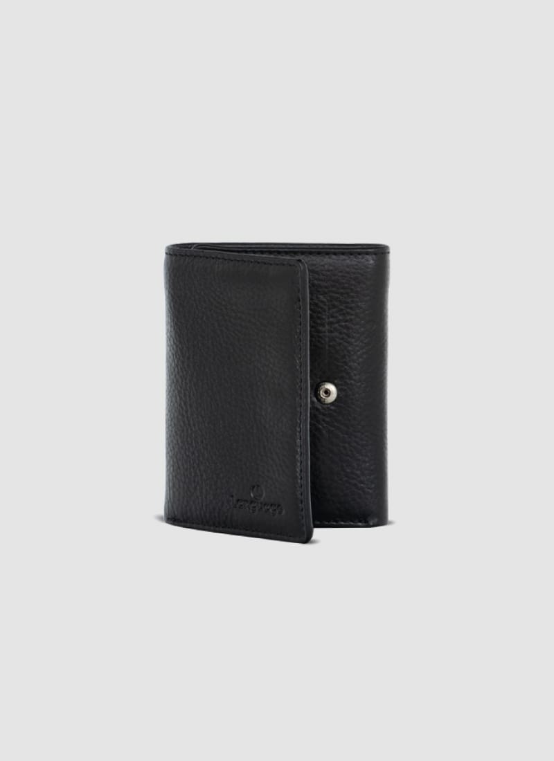 Language Shoes-Men-Henry Coin Trifold Wallet-Premium Leather-Black Colour-Leather Accessories