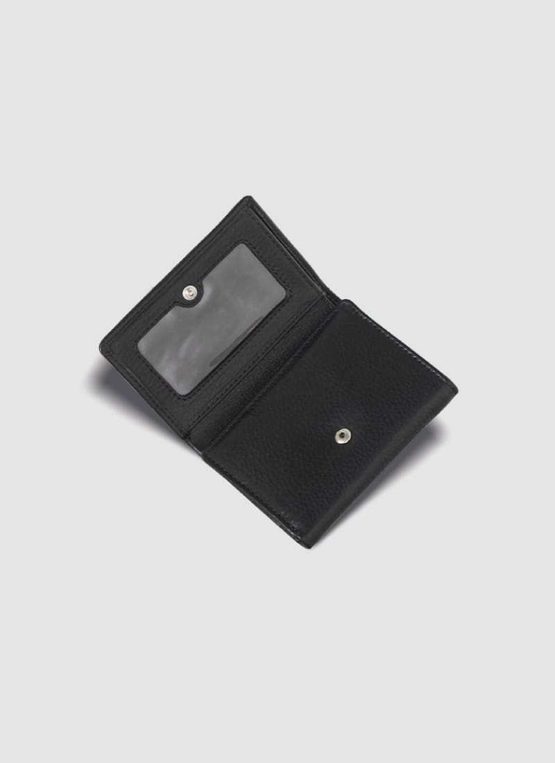 Language Shoes-Men-Henry Coin Trifold Wallet-Premium Leather-Black Colour-Leather Accessories